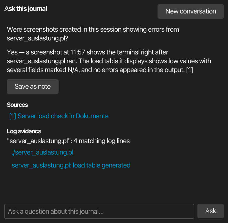 Asking the AI about a journal
